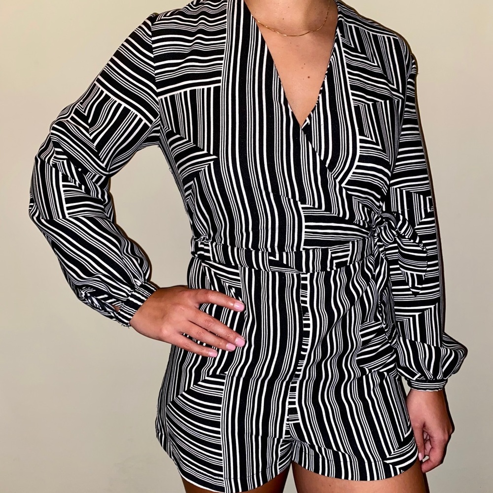 Black and white romper